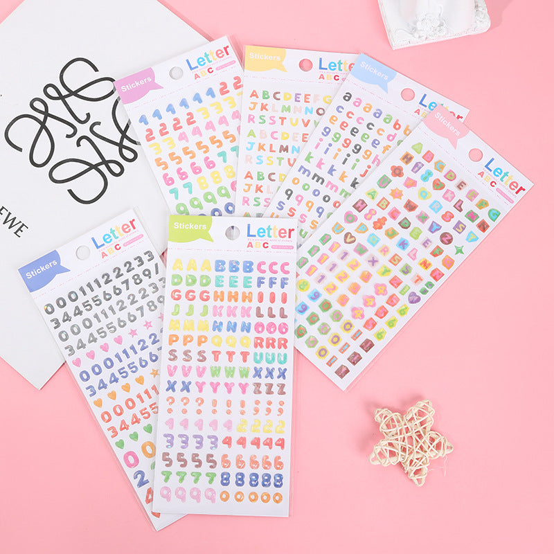 Alphabet and Numbers Crystal Sticker