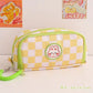 Kawaii Bear Checkerboard Pencil Case