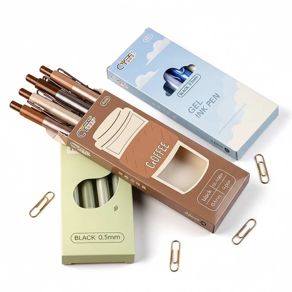 Coffee Gel Ink Pen Set 4pcs Set