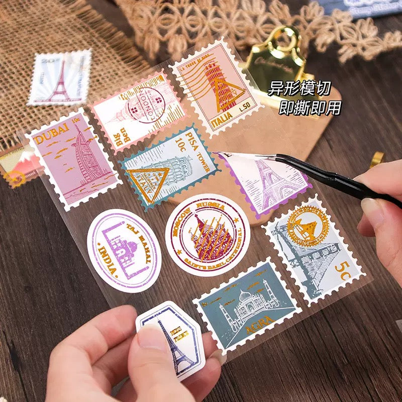 Postal Stamp Journal Sticker