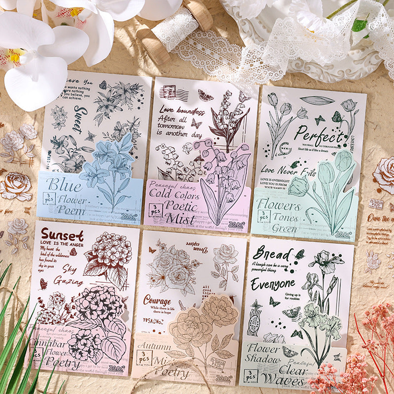 Floral Pet Stickers (3 Sheet Set)