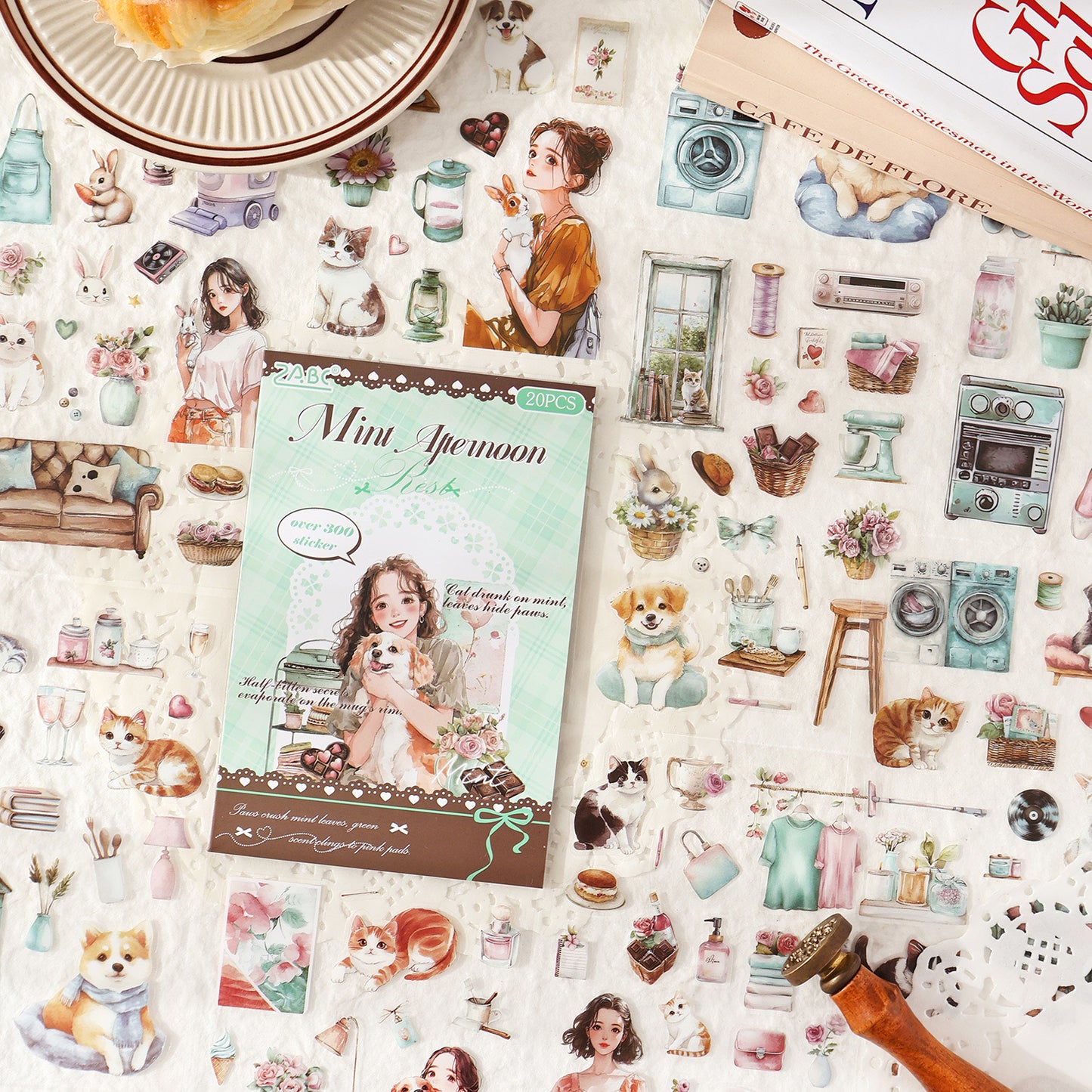 Girl With Pet Journaling Sticker Book