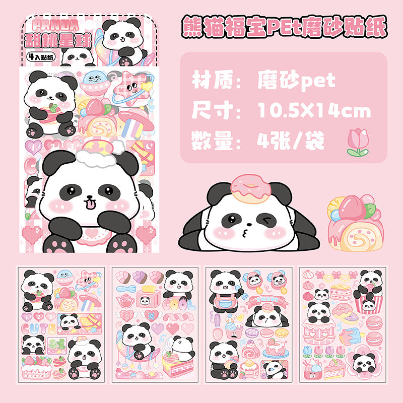 Panda Pet Matte Sticker Set 4 Sheets