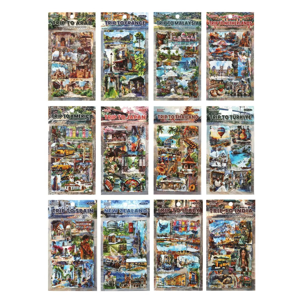 Wanderlust Watercolours Sticker Pack