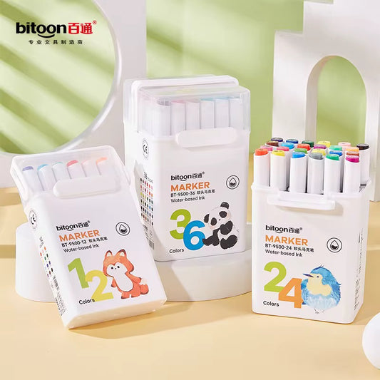 Dual Tip Felt Tip Brush Pen 36 Pcs