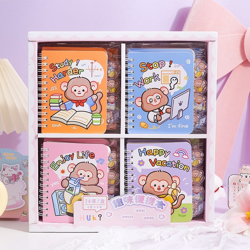 Mini Study Spiral Diary With Bookmark