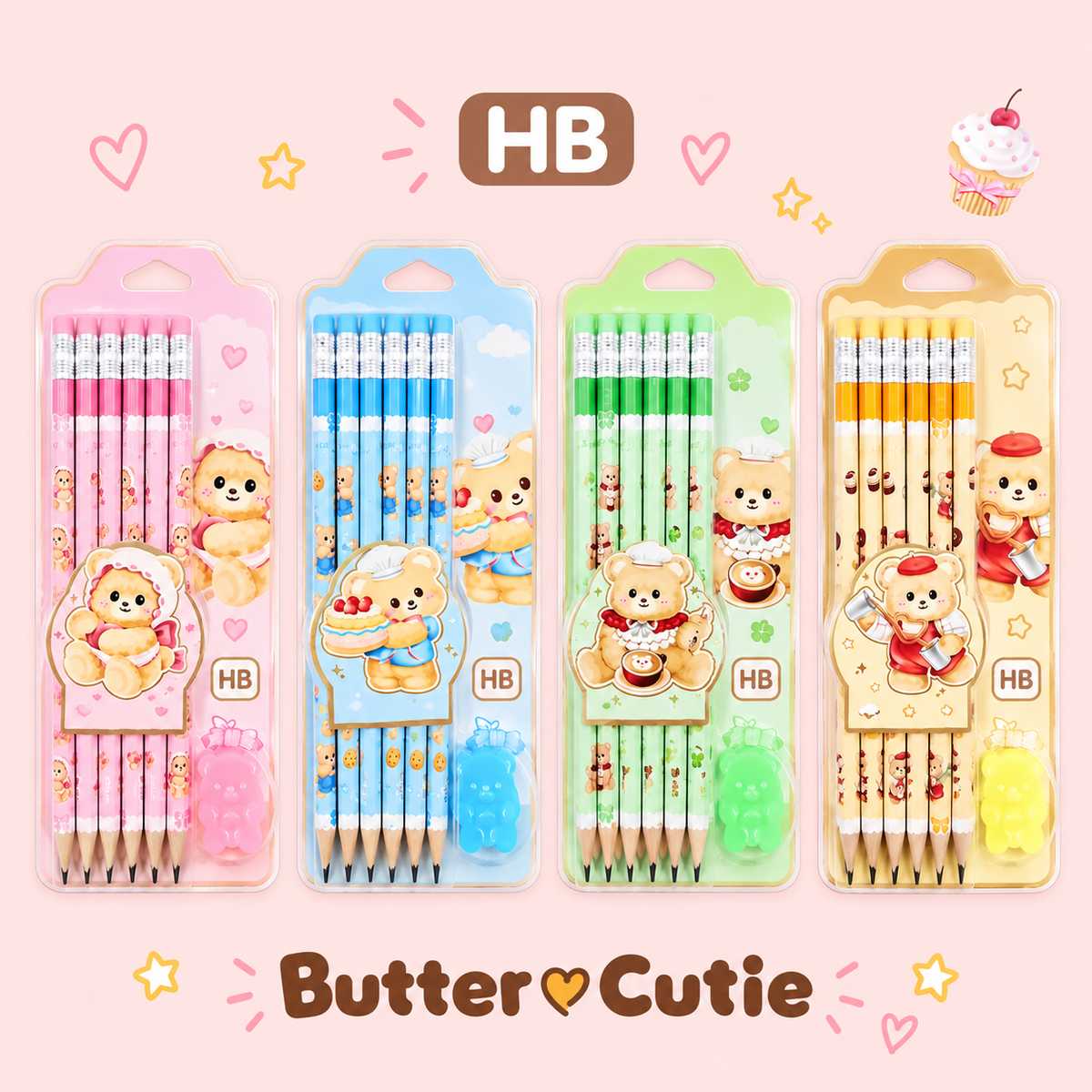 Premium Butter Bear Pencil Set