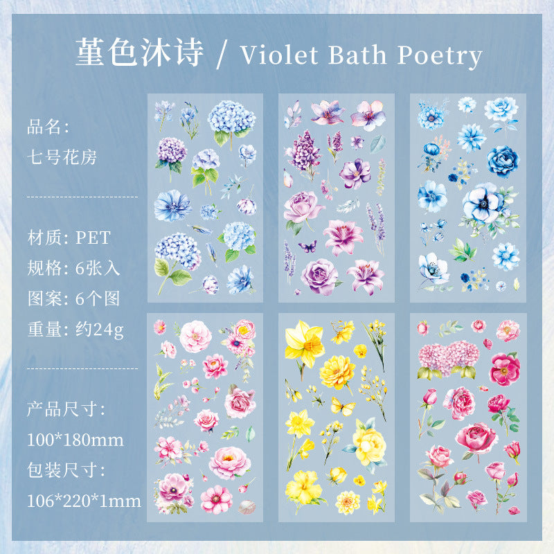 Floral stickers (6 Sheet Set)