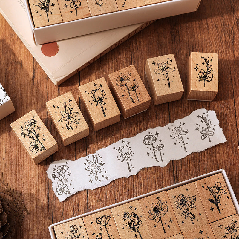 Wooden Floral Journaling Stamp