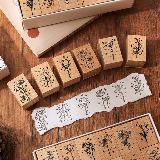 Wooden Floral Journaling Stamp