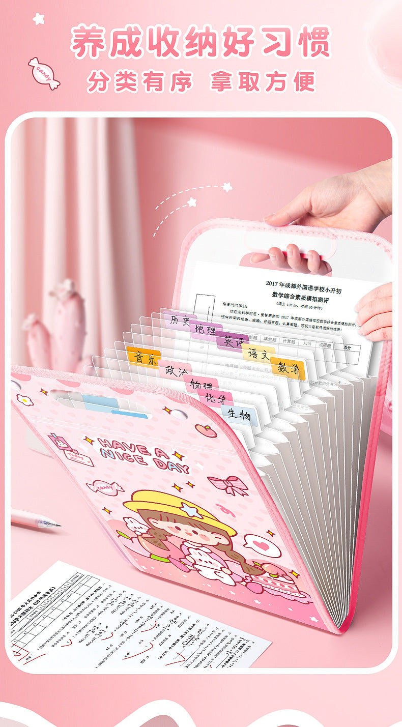 Girly Large Capacity File folder