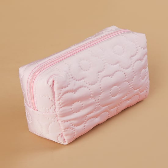 Floral Plush Cosmetic Pouch