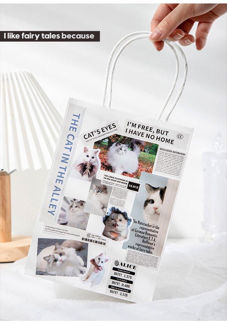 Cat Newspaper Deco Sticker