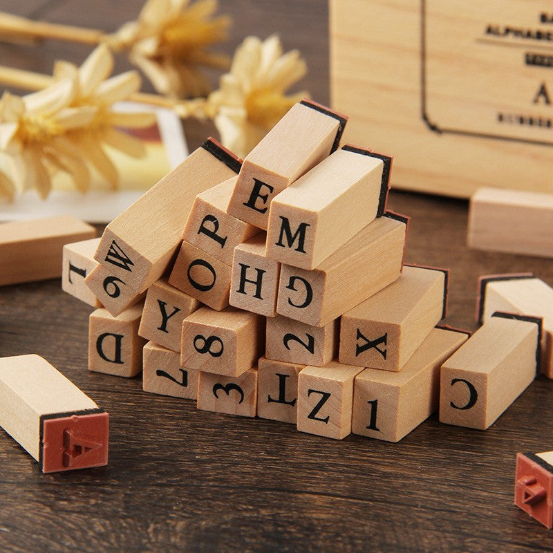 Wooden Alphabet With Ink Pad