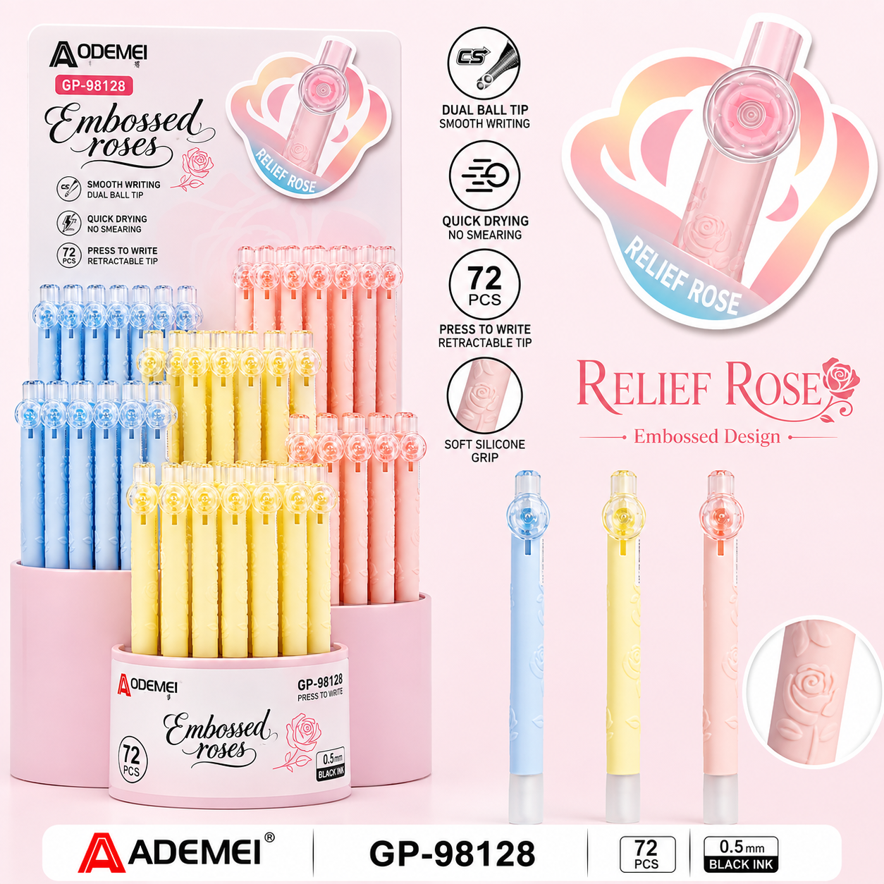 Relief Rose Gel Pen