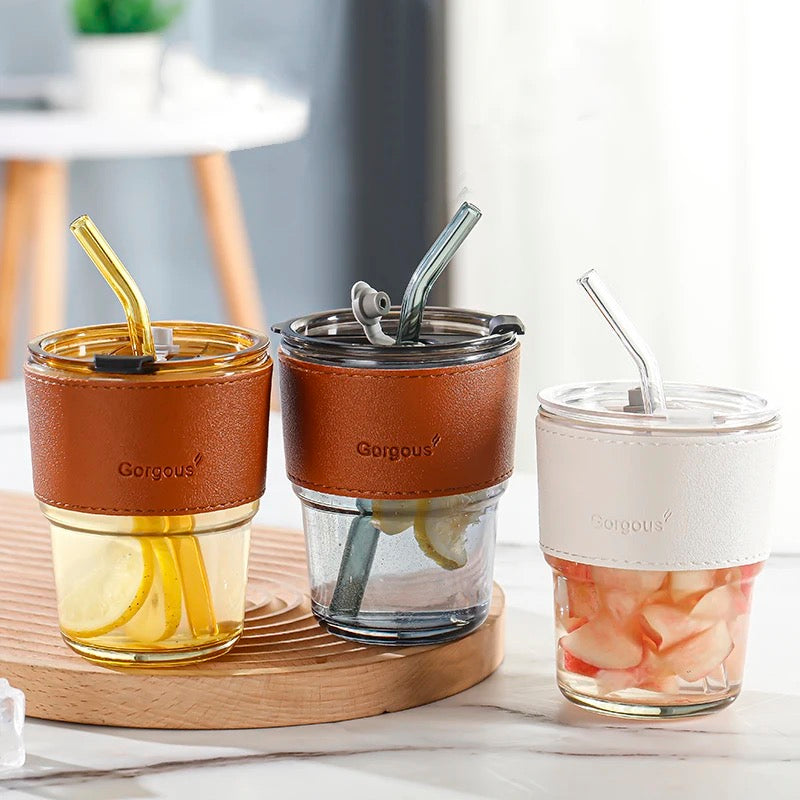 Glass Coffee Mugs With Straw