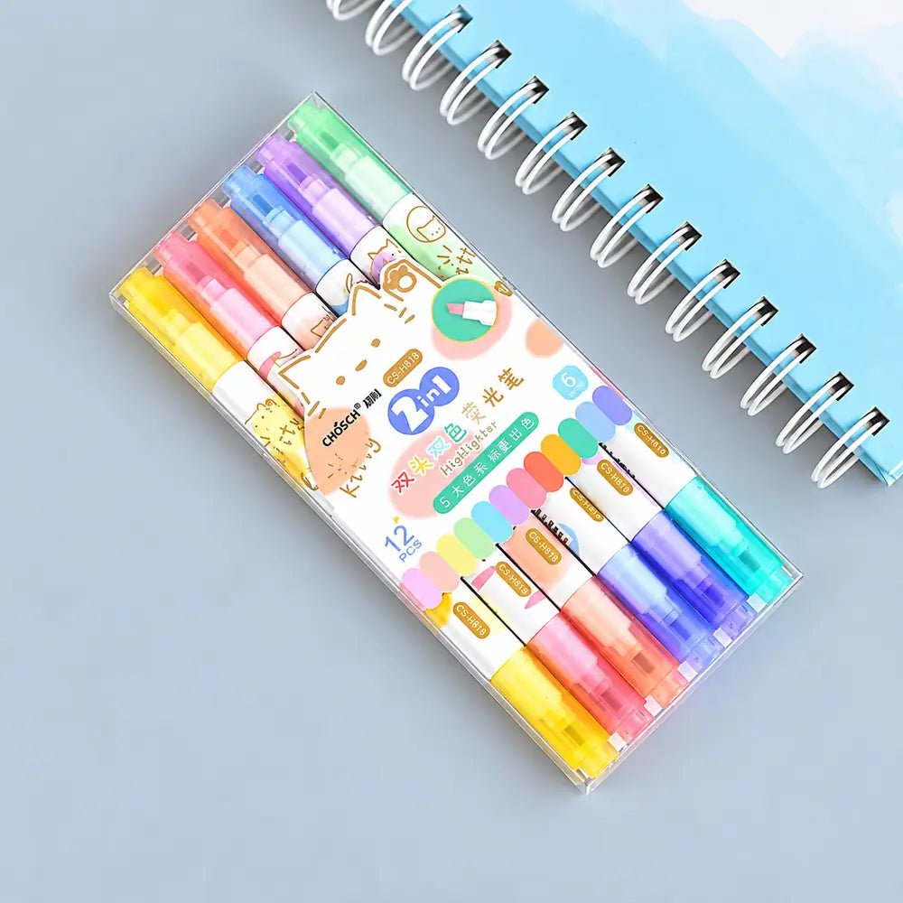 Kawaii Dual-Tip Highlighter Set