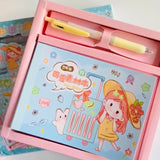 Kawai sticker book with pen cutter