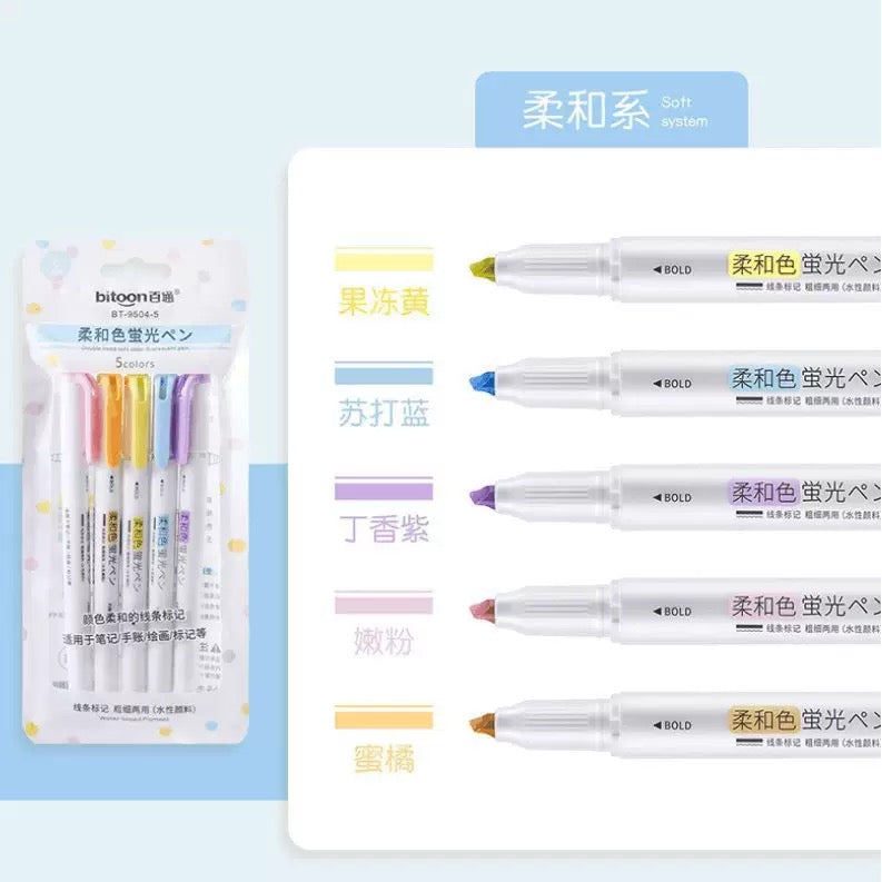 Dual-Tip Pastel Highlighter