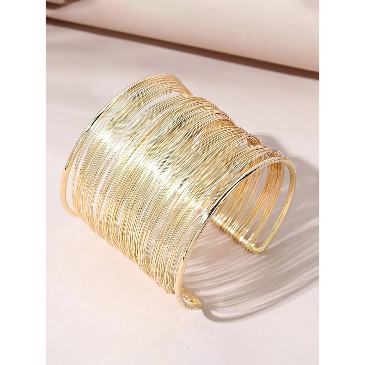 Gold Plated Party Statement Mesh Design Silver Korean Cuff Bracelet