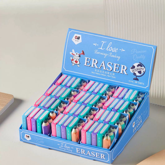 Book Shelf Pencil Erasers Set