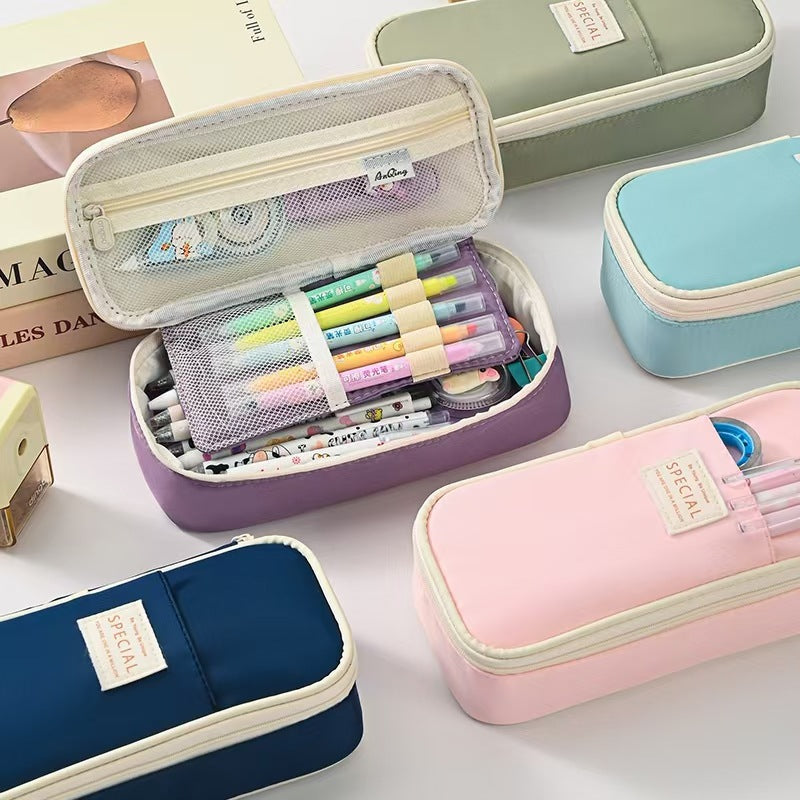 Premium Large Capacity Canvas Pencil Pouch