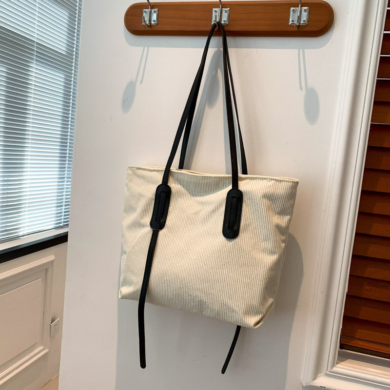 Corduroy Crossbody Tote Bag