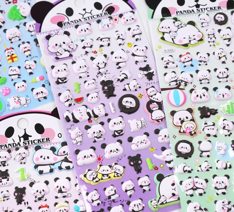 Panda Puffy Stickers