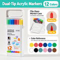 Kawaii Dual-Tip Acrylic Markers 12Pcs