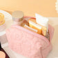 Floral Plush Cosmetic Pouch
