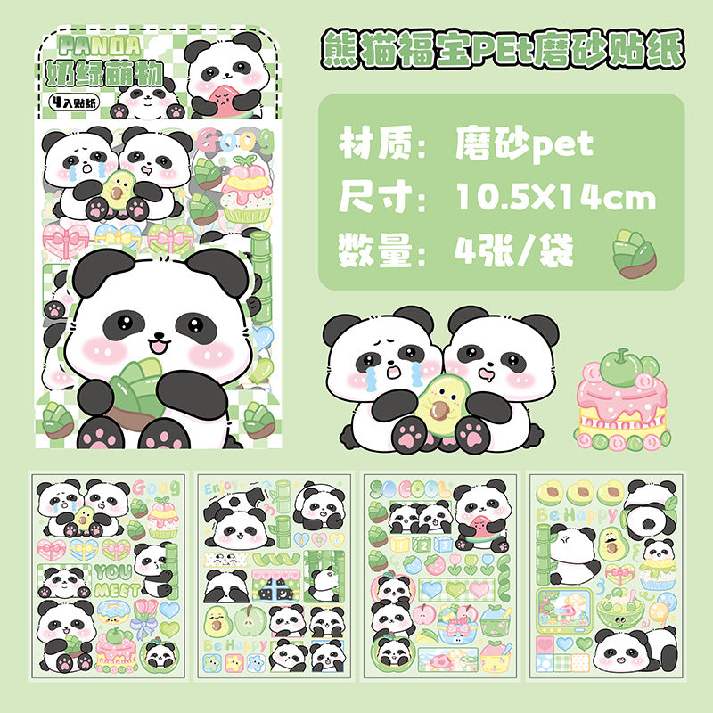 Panda Pet Matte Sticker Set 4 Sheets