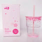 Sakura Glass Cup With Straw