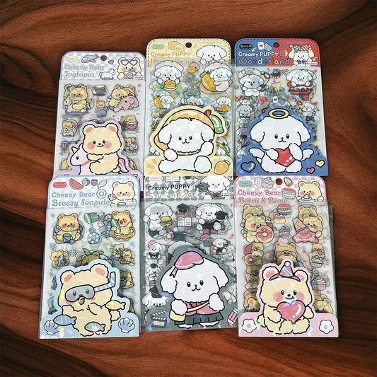 Creamy Puppy Pet Matte Sticker Set 4 PCs