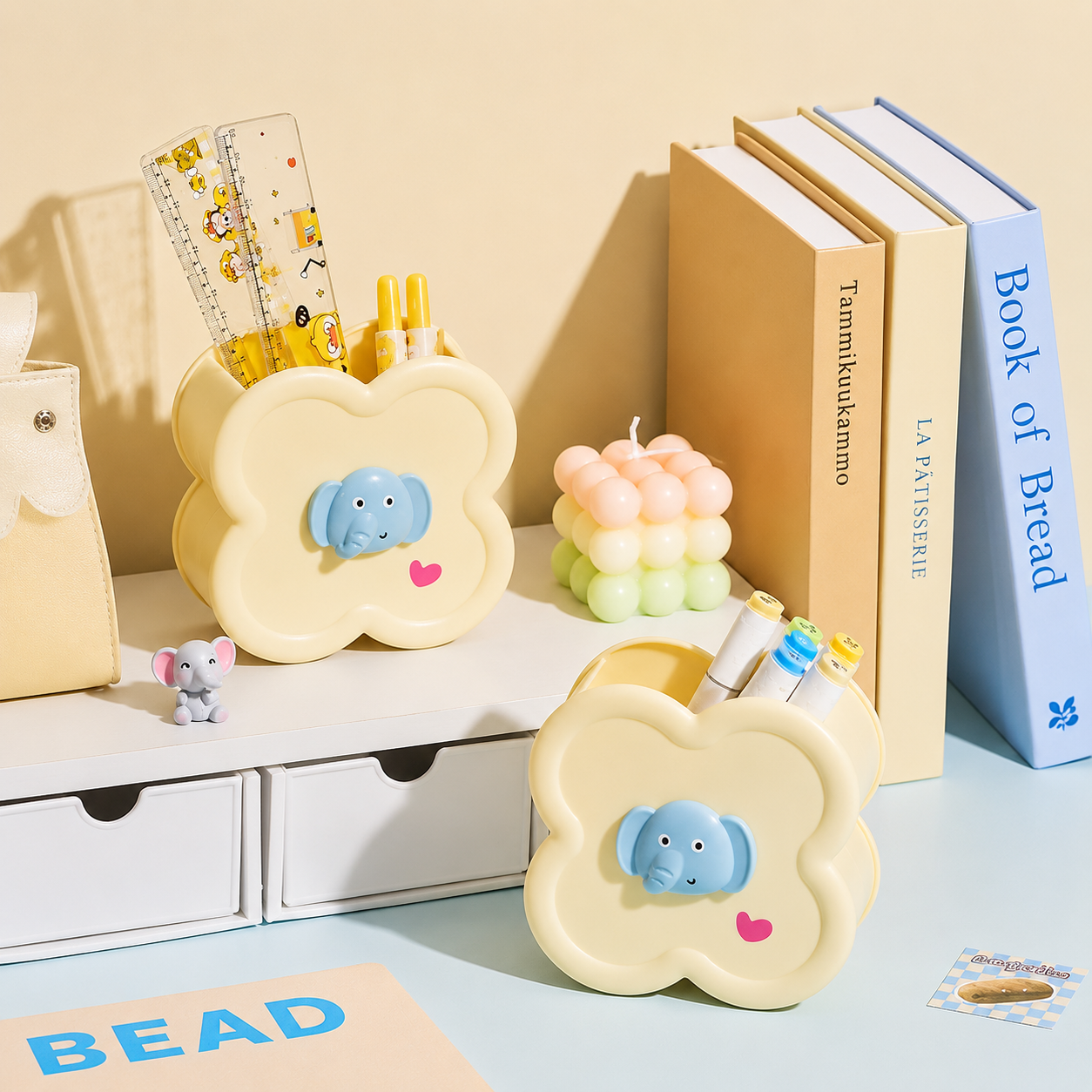 Cute Elephant Desk Organizer