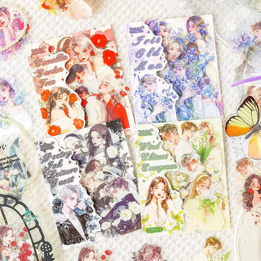 Floral Character Deco Stickers