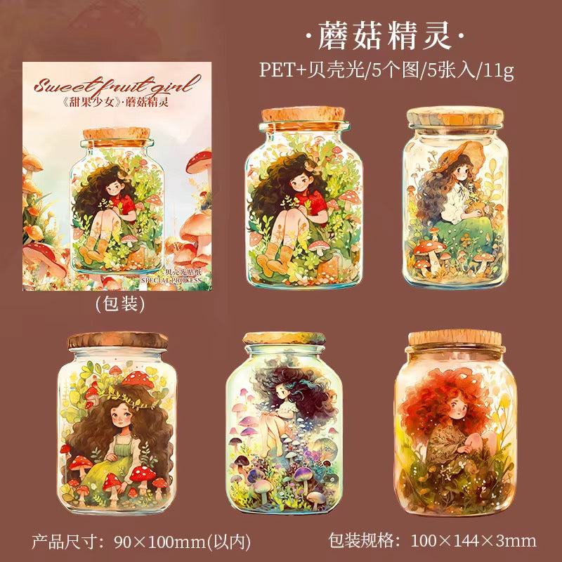 Sweet Girl Fruit Stickers