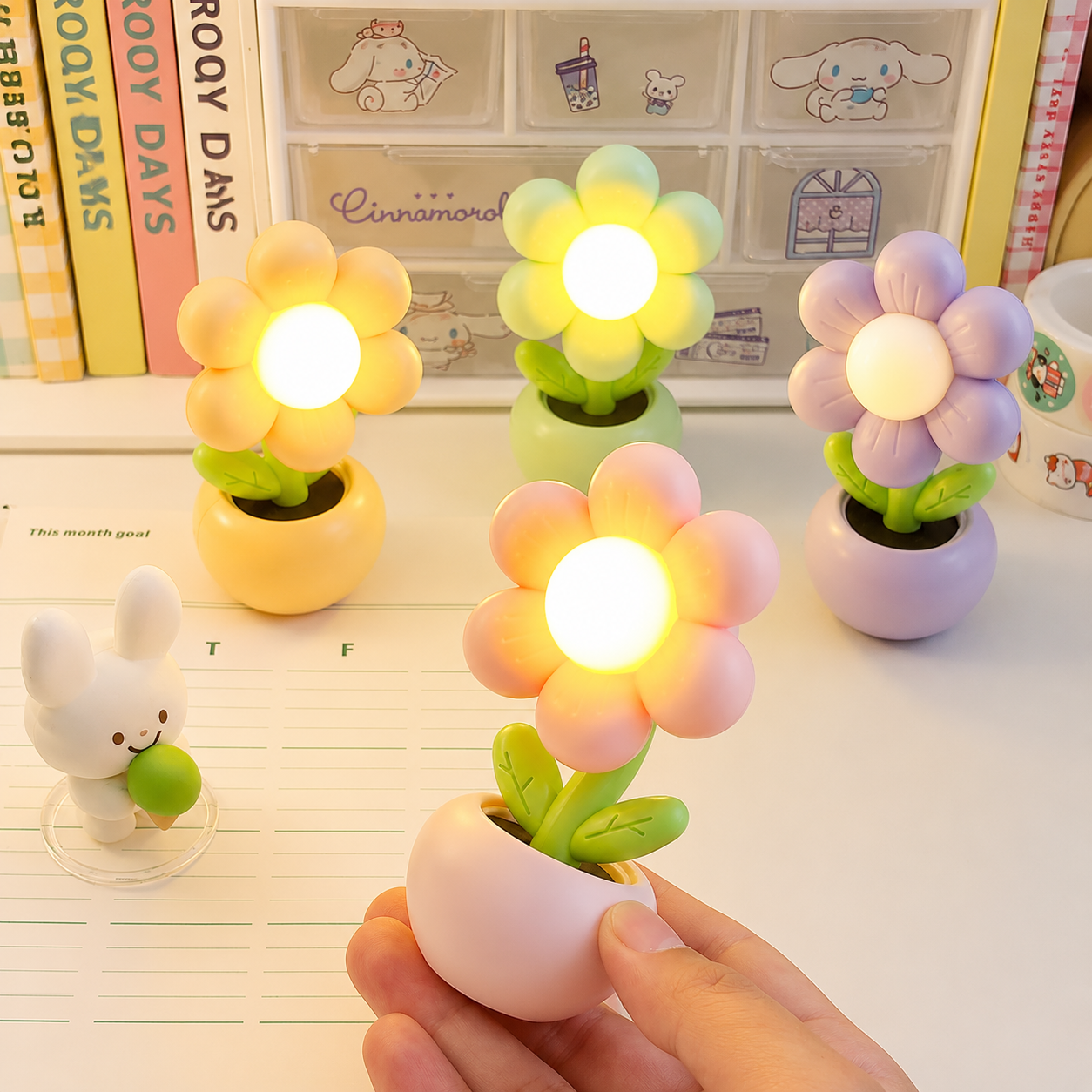 Mini Floral Lamp With Pot