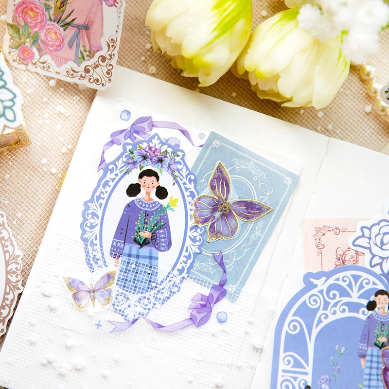 Girl in Mirror Frame Washi Stickers