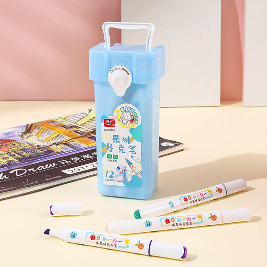 Dual Tip Marker Pen Set 12 Pcs