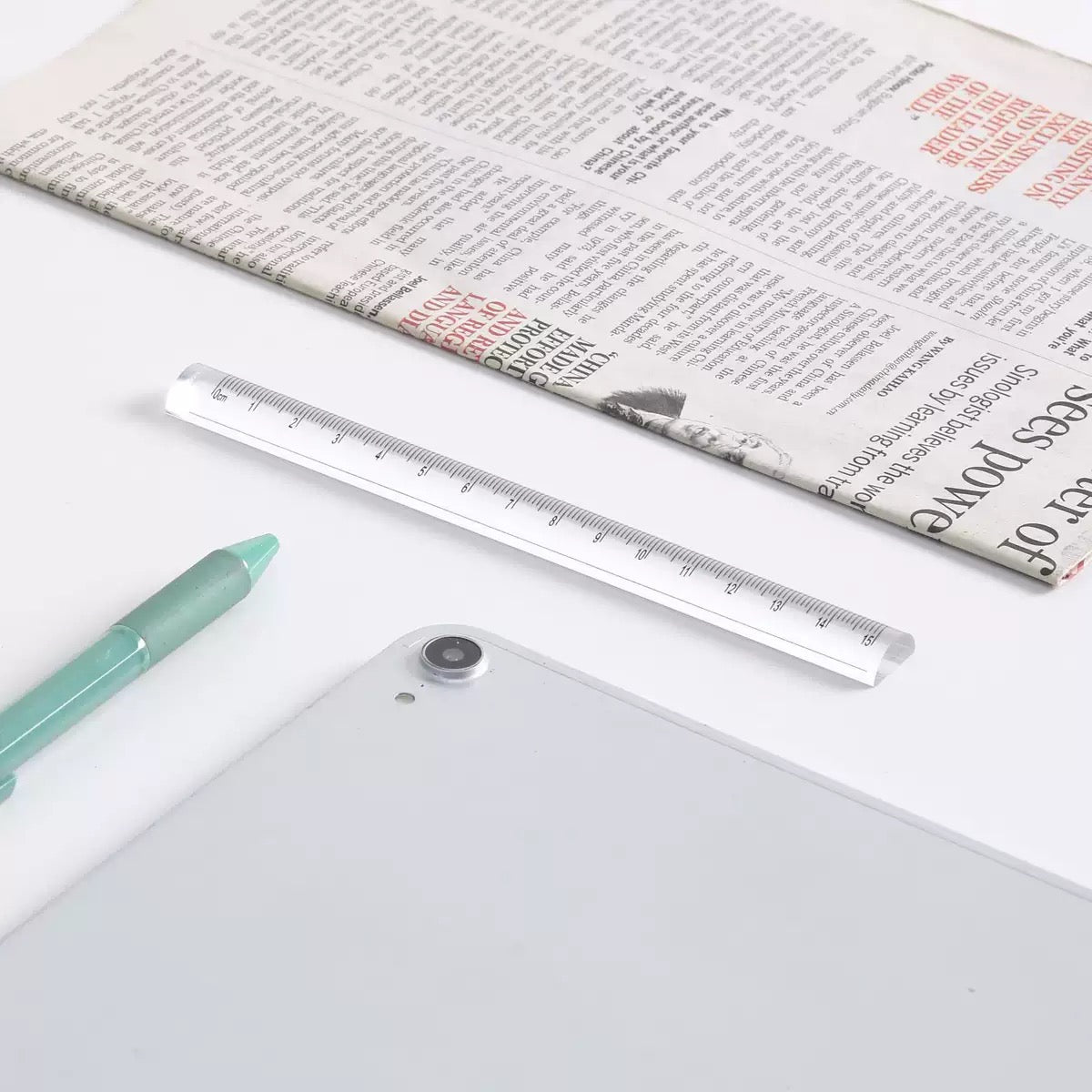 Glass Curved Crystal Ruler