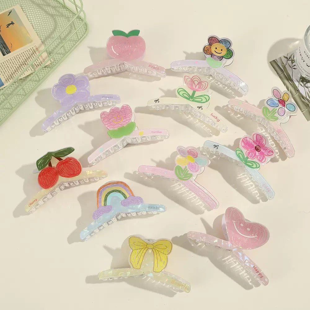 Premium floral hair clip