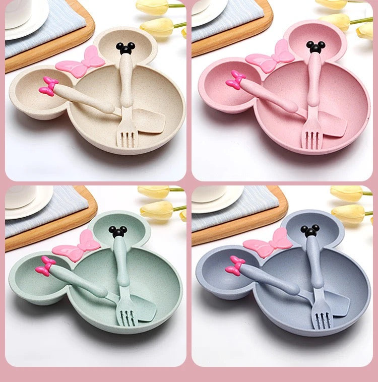 Eco Friendly Micky Plates W Spoon