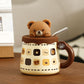 Lovely Bear Mug With Lid & Straw