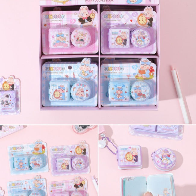 Mini 2pcs Set Keychain Puffy Diary