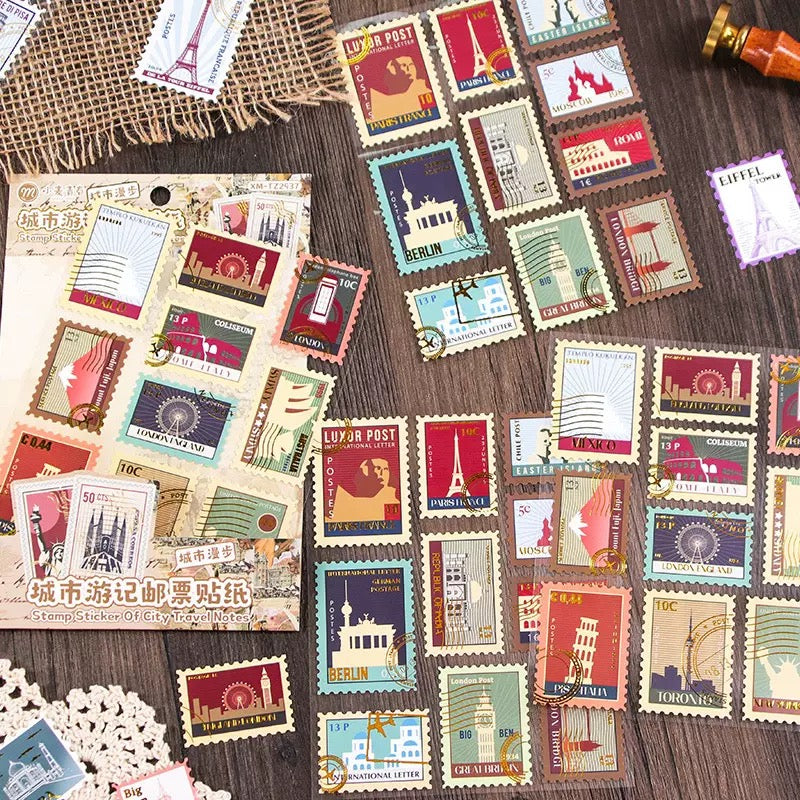 Postal Stamp Journal Sticker