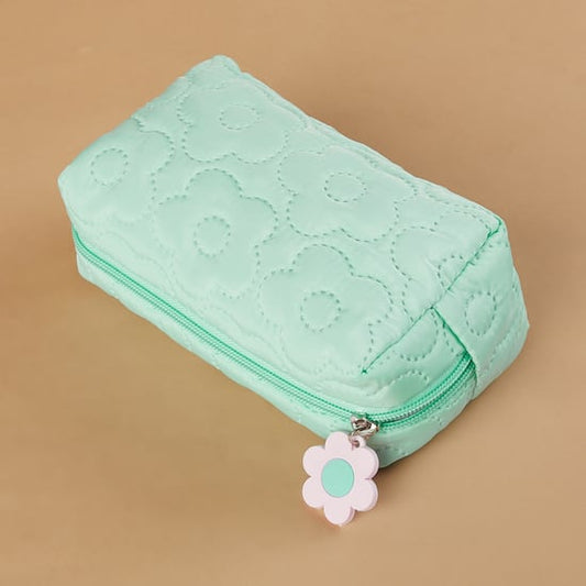 Floral Plush Cosmetic Pouch