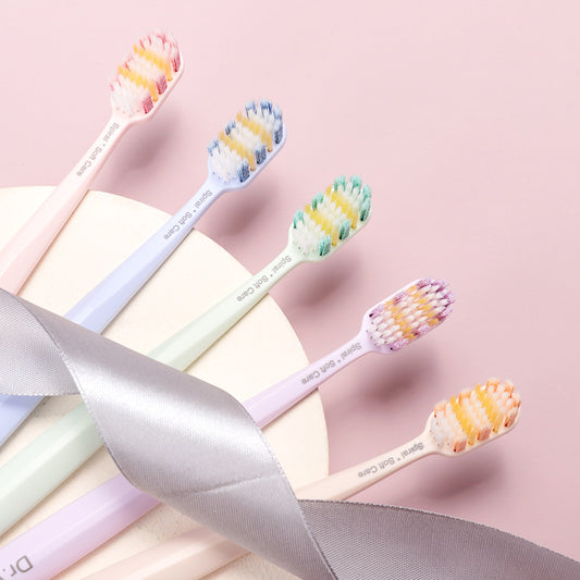 Dr White Brand Pastel Colors Adult Toothbrush 5pcs Combo