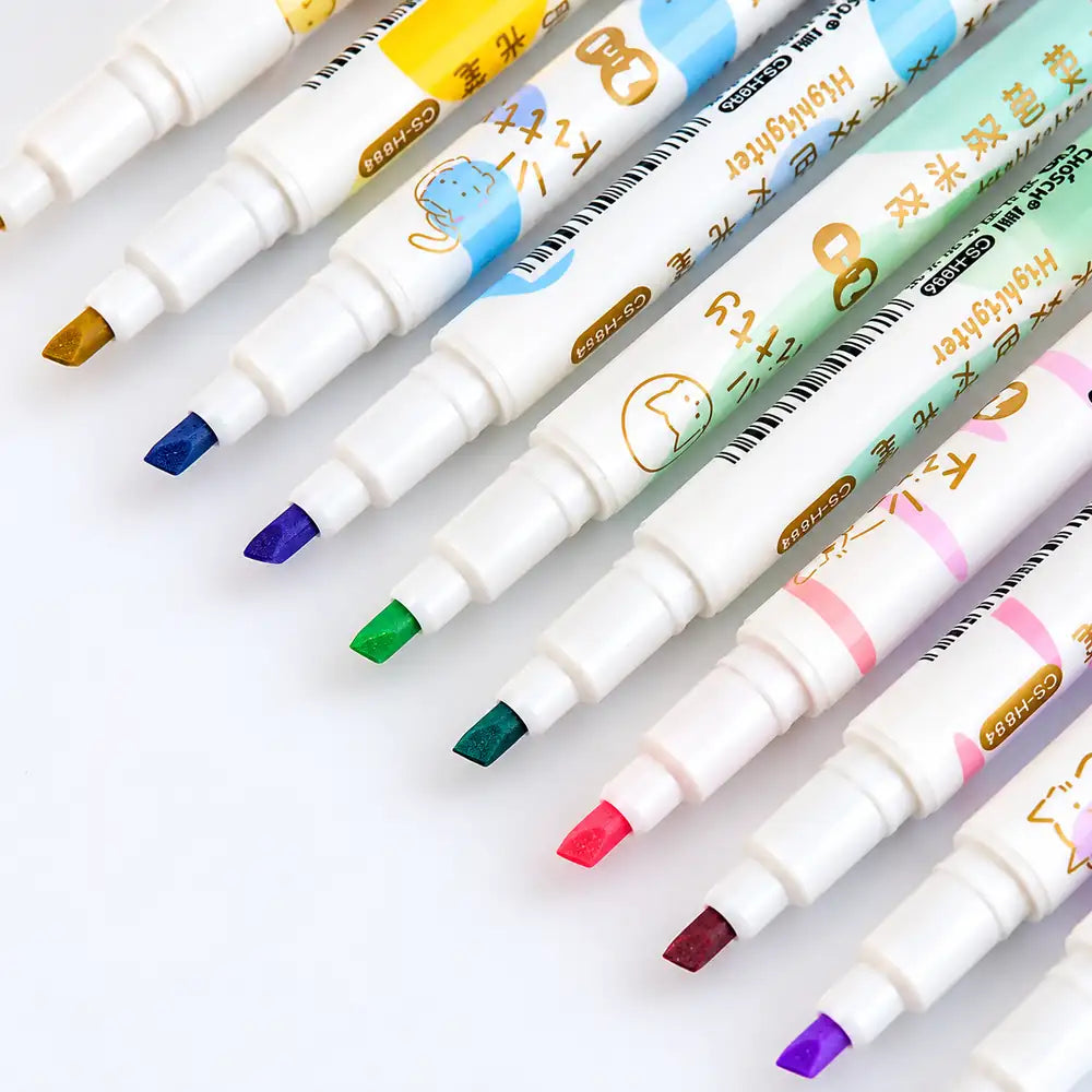 Kawaii Dual-Tip Highlighter Set