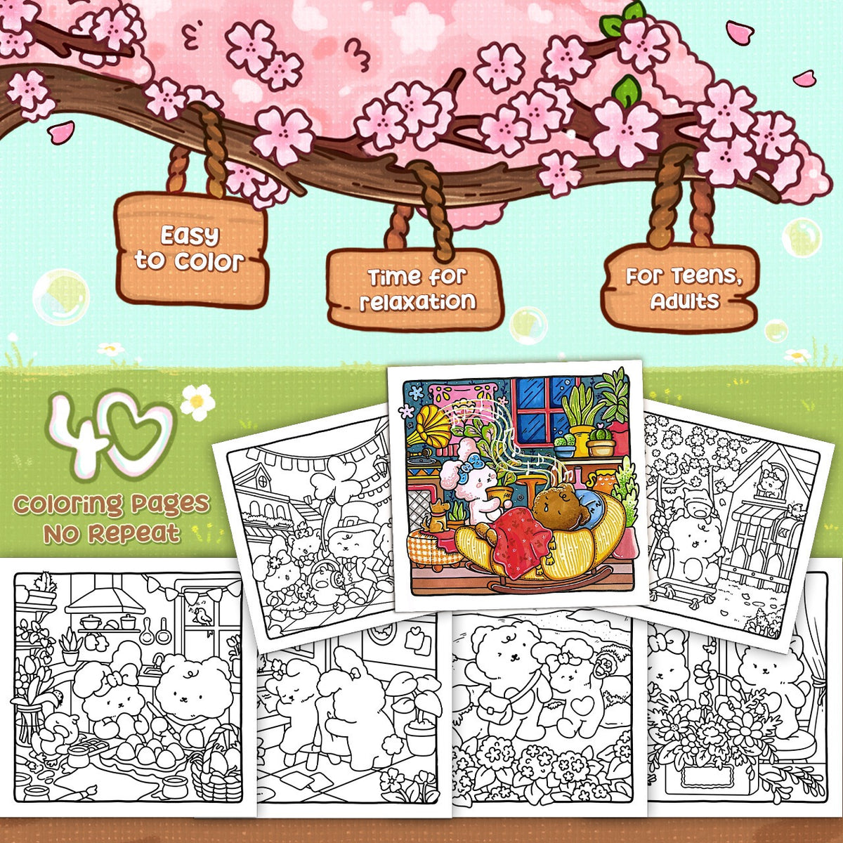 Spring Moments Coloring Book