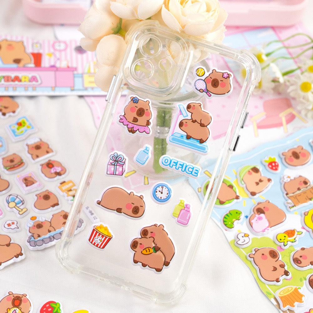 Capybara Puffy Sticker